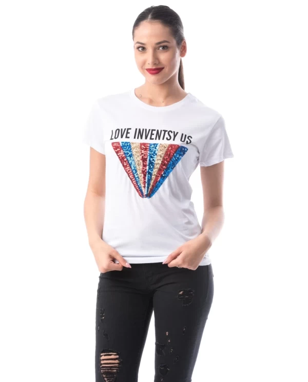 Frauen T-Shirt 8051-3 Love White | ADROM