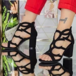 Sandalen mit dicker Ferse xkk568 schwarz | Mei
