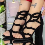 Sandalen mit dicker Ferse xkk568 schwarz | Mei