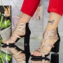 Sandalen mit dickem Absatz xkk568 Black-Champagne | Mei
