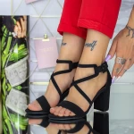 Sandalen mit einer dicken Ferse xkk522 schwarz | Mei
