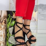 Sandalen mit einer dicken Ferse xkk522 schwarz | Mei
