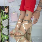 Sandalen mit einem dicken Absatz xkk522 Gold Mei