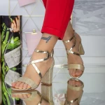 Sandalen mit einem dicken Absatz xkk522 Gold Mei