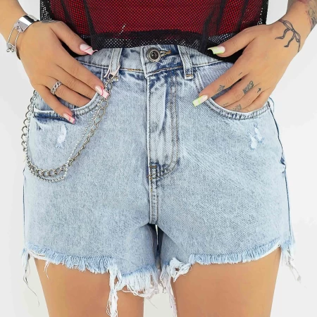 Kurzjeans für Frauen 50442 Blau Gesicht
