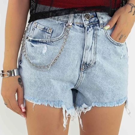 Kurzjeans für Frauen 50442 Blau Gesicht
