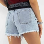 Kurzjeans für Frauen 50442 Blau Gesicht