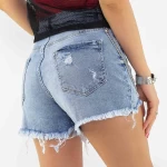 Kurzjeans für Frauen 50525 Blau Gesicht