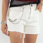 Frauen kurze Jeans 50502 Weiß Gesicht