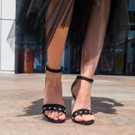 ES2501 Dicke Fersensandalen schwarz Existieren