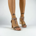 Sandalen mit dicken Absätzen xkk561 Champagner | Mei