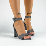 Sandalen mit einer dicken Ferse XKK528 Gunmetal | Mei