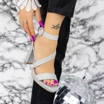 Sandalen mit dickem Absatz xkk536 Silber Mei