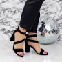 Sandalen mit dicker Ferse xkk535 schwarz | Mei