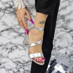 Sandalen mit einem dicken Absatz xkk535 Silber Mei