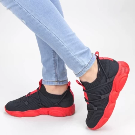 Frauen YQ50 Schwarz-Red-Sportschuhe Mei