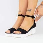 Sandalen auf der LM358-Plattform Czarny-Biała | Mei