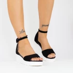 Sandalen auf der LM358-Plattform Czarny-Biała | Mei