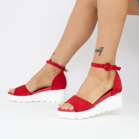 Sandalen auf der LM358 -Plattform rot | Mei