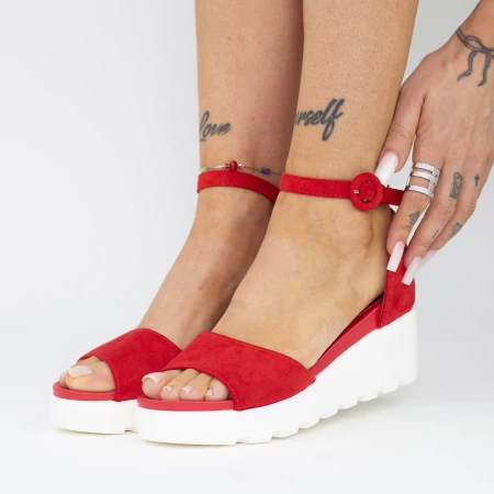 Sandalen auf der LM358 -Plattform rot | Mei
