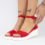 Sandalen auf der LM358 -Plattform rot | Mei