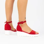 Sandalen auf der LM358 -Plattform rot | Mei