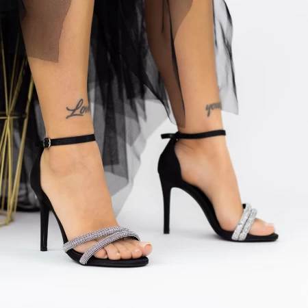 Sandalen mit dünnem Absatz 2xkk573 Schwarz | Mei