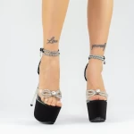 Sandalen mit einer dünnen Ferse und 2HLX92 -Plattform schwarz | Mei