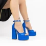 Sandalen auf einer dicken Ferse und 2Sy7 -Plattform blau Mei