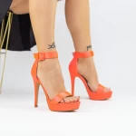 Sandalen mit dünner Ferse und 2xkk576 Orange Mei