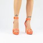 Sandalen mit dünner Ferse und 2xkk576 Orange Mei