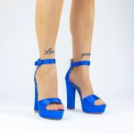 Sandalen mit einer dicken Ferse und KV50B Blau Mei