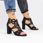 Sandalen mit dicker Ferse xkk565a schwarz | Mei