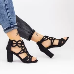 Sandalen mit dicker Ferse xkk565a schwarz | Mei