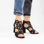 Sandalen mit dicker Ferse xkk565a schwarz | Mei