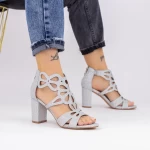 Sandalen mit dickem Absatz xkk565a Silber Mei