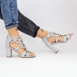 Sandalen mit dickem Absatz xkk565a Silber Mei