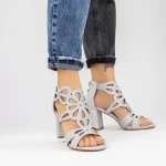 Sandalen mit dickem Absatz xkk565a Silber Mei