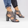 Sandalen mit dicken Absätzen xkk565a Gunmetal | Mei