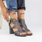 Sandalen mit dicken Absätzen xkk565a Gunmetal | Mei