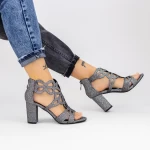 Sandalen mit dicken Absätzen xkk565a Gunmetal | Mei