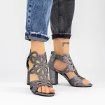 Sandalen mit dicken Absätzen xkk565a Gunmetal | Mei