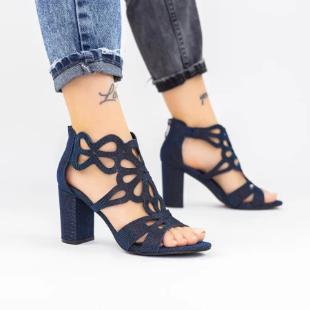 Sandalen mit dicker Ferse xkk565a blau Mei