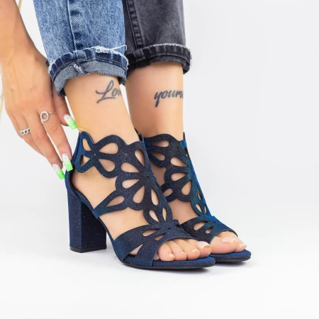 Sandalen mit dicker Ferse xkk565a blau Mei
