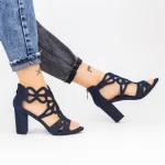 Sandalen mit dicker Ferse xkk565a blau Mei
