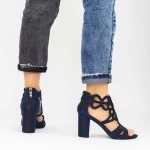 Sandalen mit dicker Ferse xkk565a blau Mei