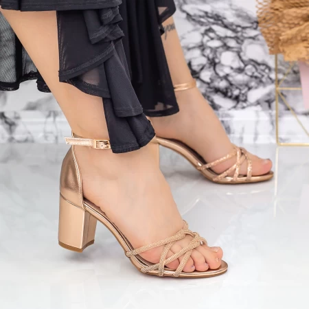 Sandalen mit dicken Absätzen 2RG11 Champagner | Mei