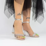 Sandalen mit einem dicken Absatz 2RG13 Silber Mei