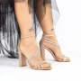 Sandalen mit dicken Absätzen 2bd18 Champagner | Mei
