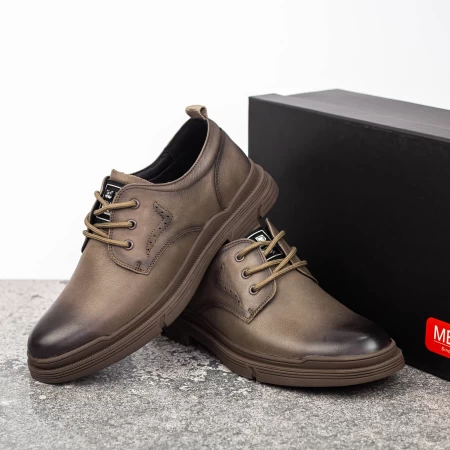 Herrenschuhe aus natürlichen Leder 806003 Grau Mels